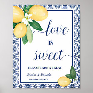 Affiche Panneau de mariage Citrons Méditerranéens L'Amour