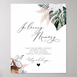 Affiche Panneau de mariage commémoratif bleu poussiéreux d