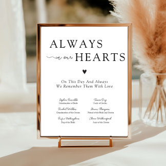 Affiche Panneau de mariage commémoratif Élégant toujours d