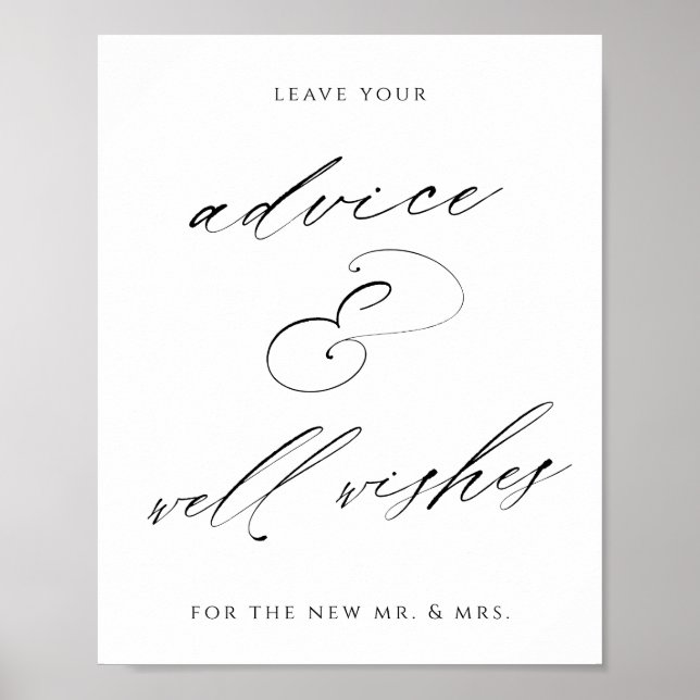 Affiche Panneau de mariage Conseils et Vœux (Devant)