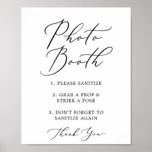 Affiche Panneau de mariage Covid Photobooth noir délicat