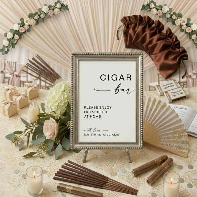 Affiche Panneau de mariage de bar à cigares de mariage mod (Créateur téléchargé)