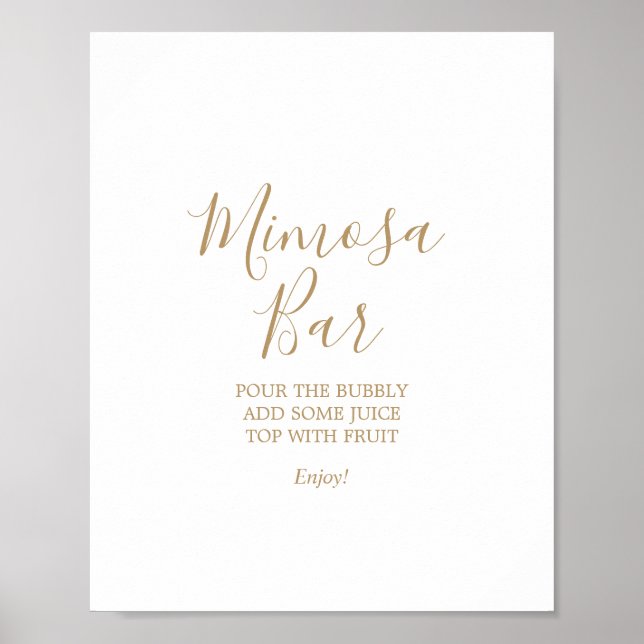 Affiche Panneau de mariage de bar Mimosa à calligraphie do (Devant)
