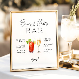 Affiche Panneau de mariage de bar sanglant et pétillant