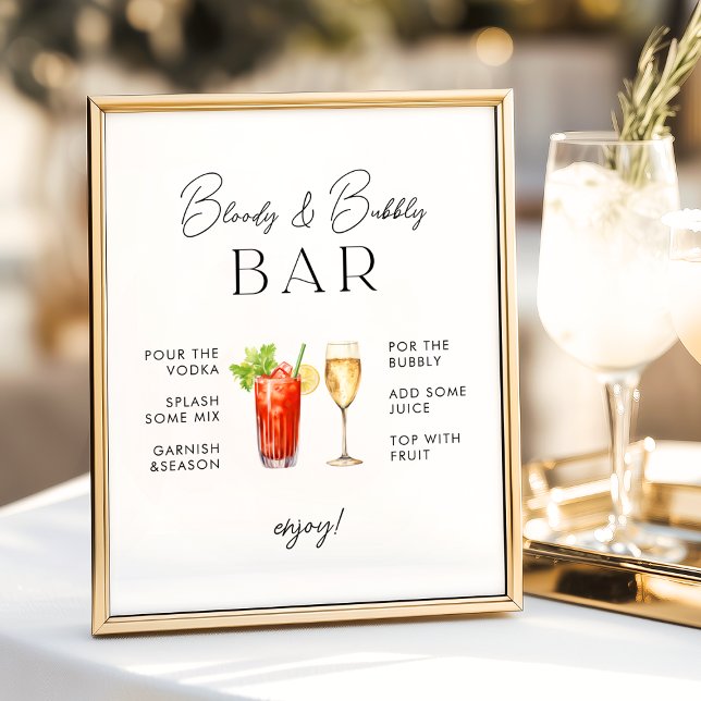 Affiche Panneau de mariage de bar sanglant et pétillant (Créateur téléchargé)