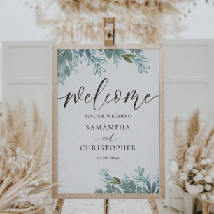 Affiche Panneau de mariage de calligraphie de sauge de feu