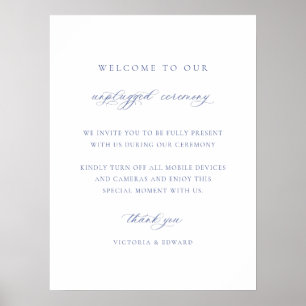Affiche Panneau de mariage de cérémonie débranchée bleu Ré