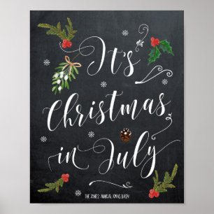 Affiche Panneau de mariage de fête de Noël en juillet etc