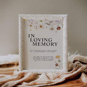Affiche Panneau de mariage de fleurs sauvages boho à la mé