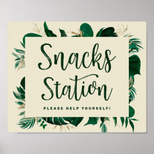 Affiche Panneau de mariage de la station de snack de feuil