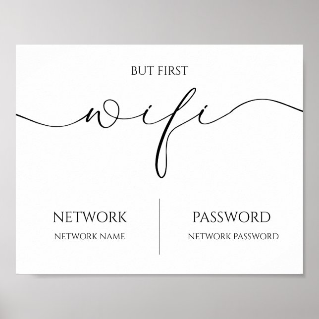 Affiche Panneau de mariage de mot de passe WiFi moderne mi (Devant)