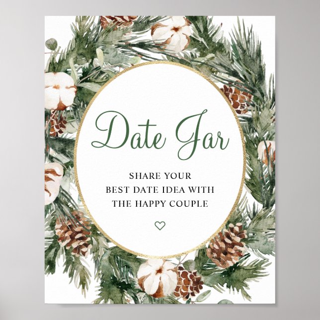 Affiche Panneau de mariage de Noces de pin d'hiver (Devant)