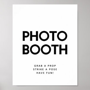 Affiche Panneau de mariage de photomaton noir et blanc min