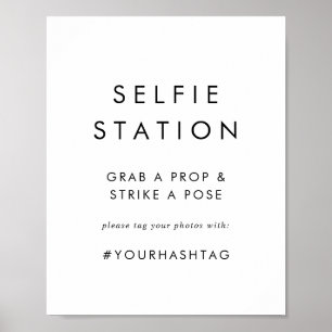 Affiche Panneau de mariage de station de selfie de typogra