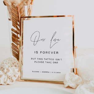 Affiche Panneau de mariage de table de tatouage temporaire