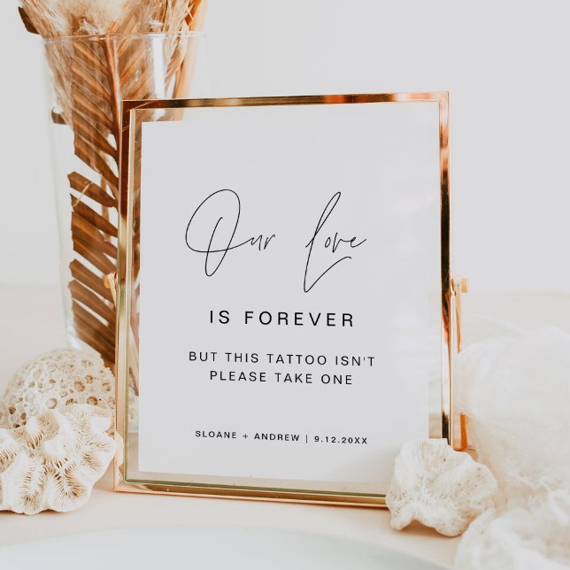 Affiche Panneau de mariage de table de tatouage temporaire (Créateur téléchargé)
