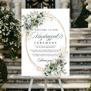 Affiche Panneau de mariage débranché à l'aquarelle Eucalyp