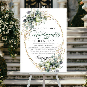 Affiche Panneau de mariage débranché Vert sauge