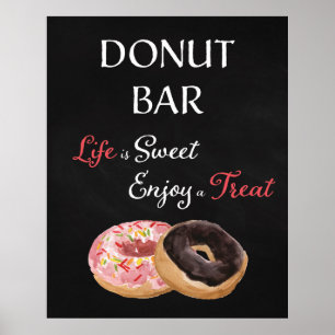 Affiche Panneau de mariage Donut Bar - La vie est douce