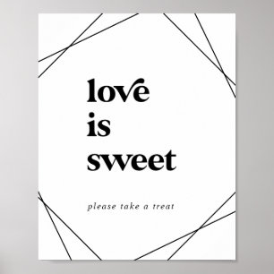Affiche Panneau de mariage doux d'amour géométrique modern