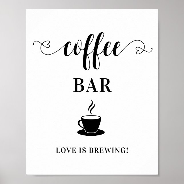 Affiche Panneau de mariage du bar à café (Devant)