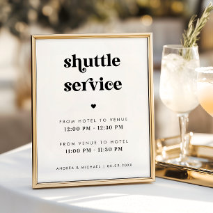 Affiche Panneau de mariage du service de navette à script