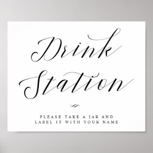 Affiche Panneau de mariage écriture calligraphique Drink S