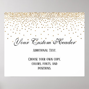 Affiche Panneau de mariage élégant 'Confettis dorés' à fai