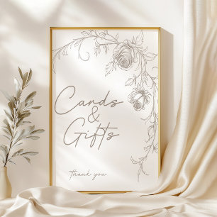 Affiche Panneau de mariage élégant et rétro sépia pour car