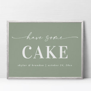 Affiche Panneau de mariage 'Elegant Leaf Green Have Some C