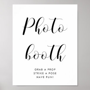 Affiche Panneau de mariage élégant noir et blanc pour phot