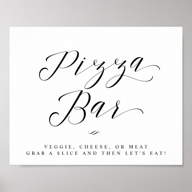 Affiche Panneau de mariage en calligraphie chic pour bar à (Devant)