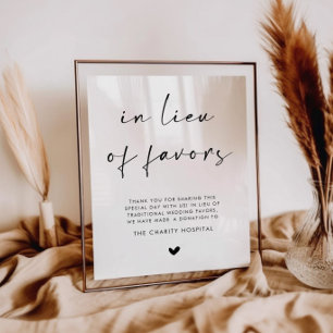 Affiche Panneau de mariage 'En lieu et place des faveurs'