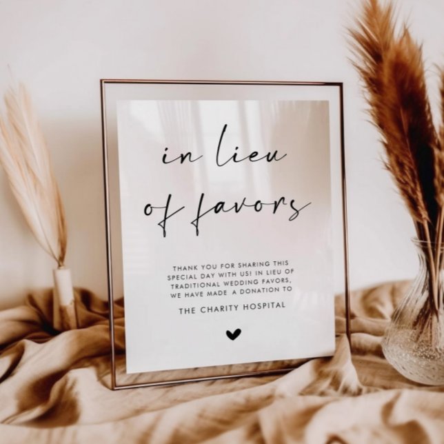 Affiche Panneau de mariage 'En lieu et place des faveurs' (Créateur téléchargé)