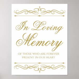 Affiche Panneau de mariage en mémoire aimante Calligraphie