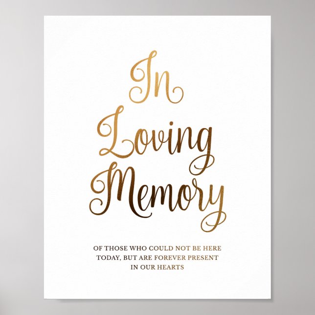 Affiche Panneau de mariage en or pour en souvenir affectue (Devant)