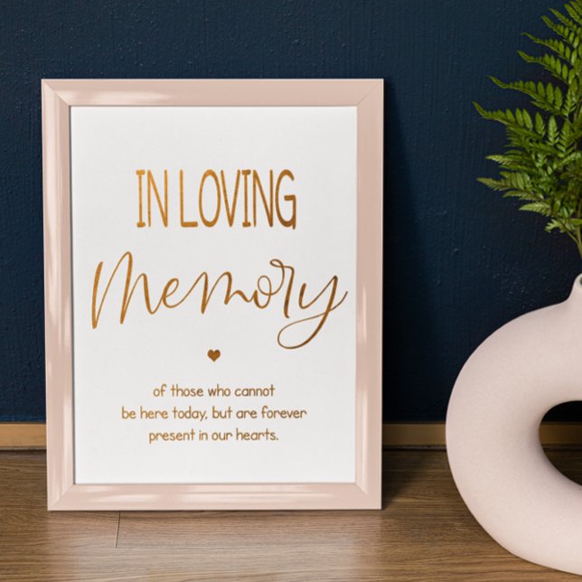 Affiche Panneau de mariage 'En souvenir affectueux' affich (Créateur téléchargé)