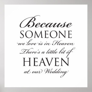 Affiche Panneau de mariage en souvenir d'un être cher