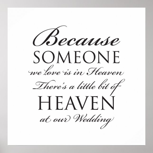 Affiche Panneau de mariage en souvenir d'un être cher (Devant)