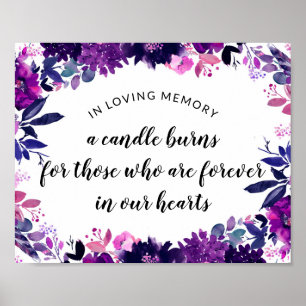 Affiche Panneau de mariage Enchanté Floral En Mémoire Aima