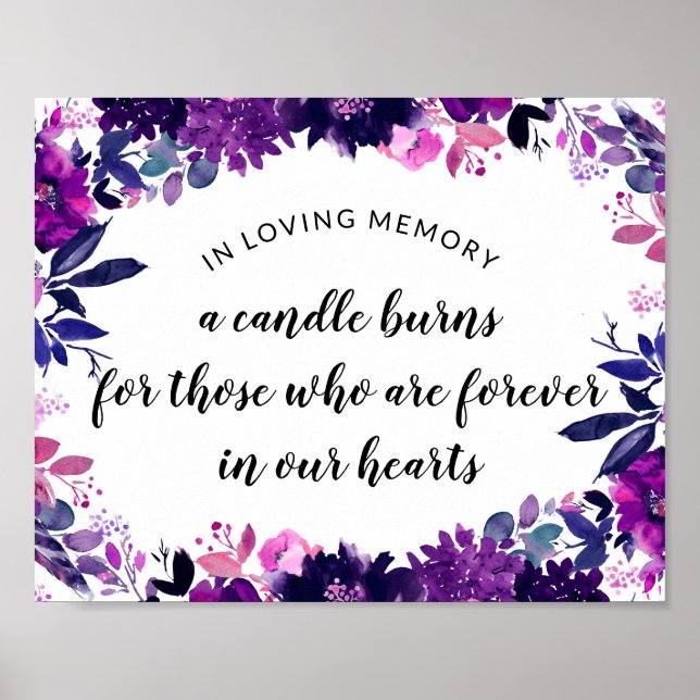 Affiche Panneau de mariage Enchanté Floral En Mémoire Aima (Devant)