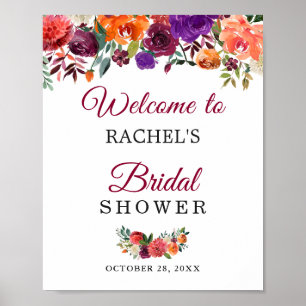 Affiche Panneau de Mariage Floral Bourgeon Rustique Bourgo