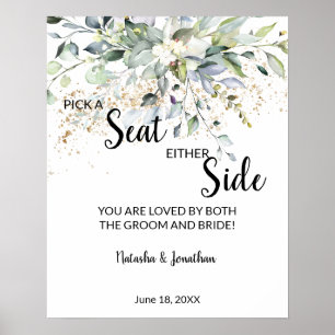 Affiche Panneau de mariage Herbal Pick a Seat Either Side
