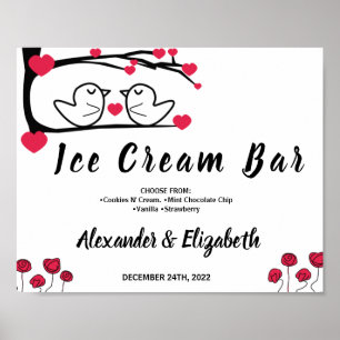 Affiche Panneau de mariage Ice Cream Bar pour enterrement 