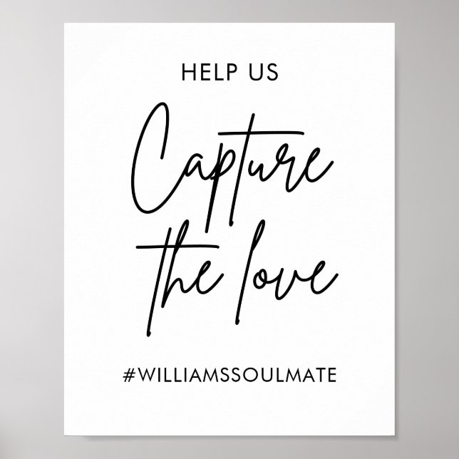 Affiche Panneau de mariage imprimable Capturez l'amour Has (Devant)