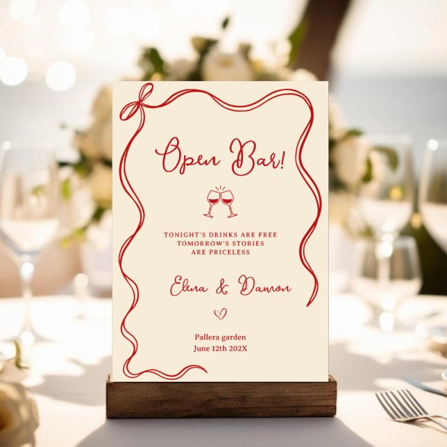 Affiche Panneau de mariage italien moderne avec bar ouvert (Créateur téléchargé)