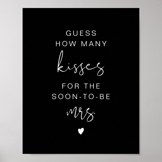 Affiche Panneau de mariage JOVI Black Edgy Devinez combien (Devant)