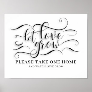 Affiche Panneau de mariage « Laissez l'amour grandir »