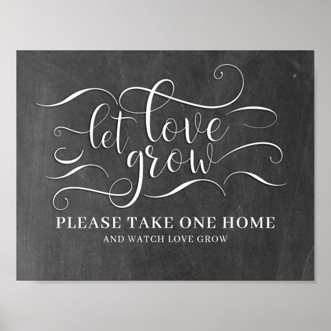 Affiche Panneau de mariage 'Laissez l'amour grandir' (Devant)