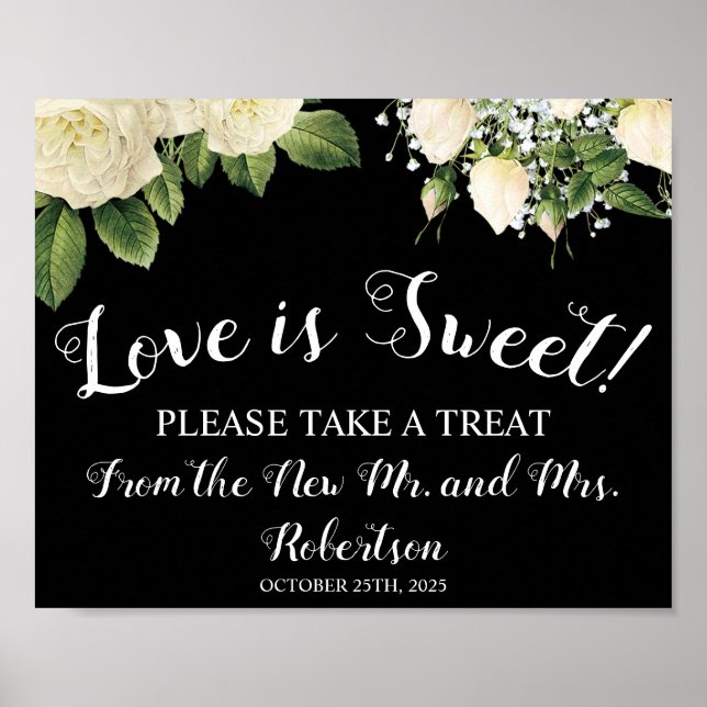 Affiche Panneau de mariage Love is Sweet Bridal Shower (Devant)